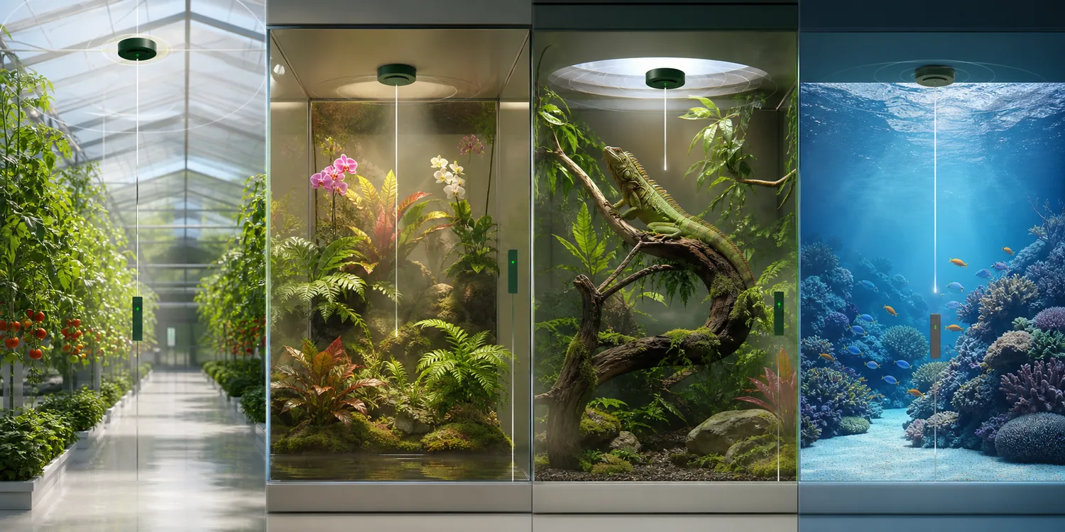 Použitie Growmaster GM-1 v skleníku, botanickej expozícii, viváriu a akváriu