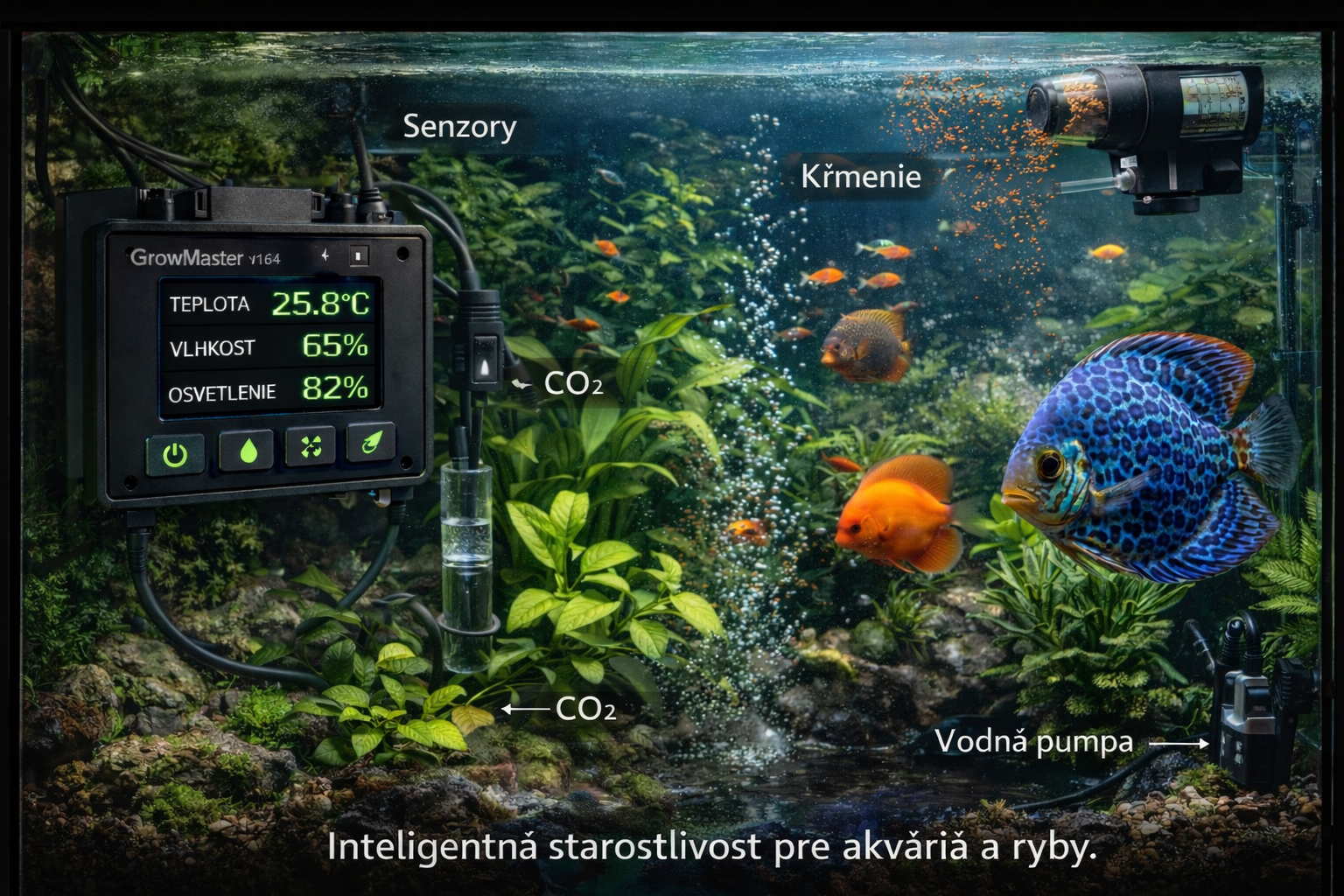 LCD ovládanie systému GROWMASTER pre kontrolované prostredie